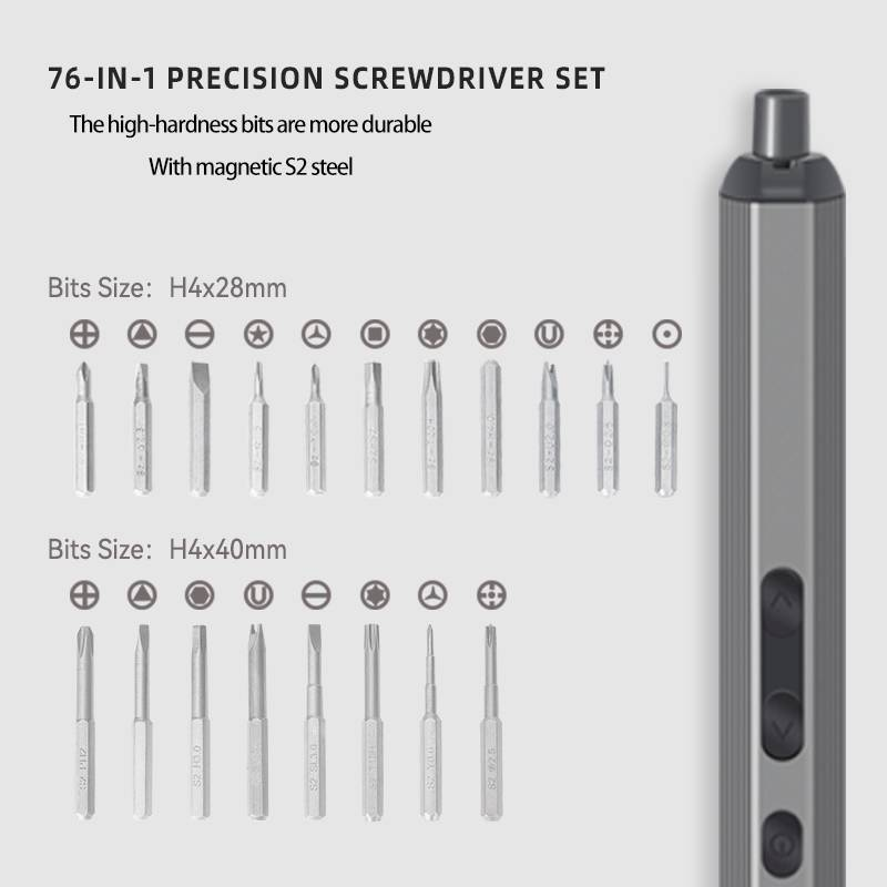 76-in-1 Precision Electric Screwdriver Set, One Machine For Gardening, Furniture, Electronics And Other Multi-scenario Tasks._voghion.com