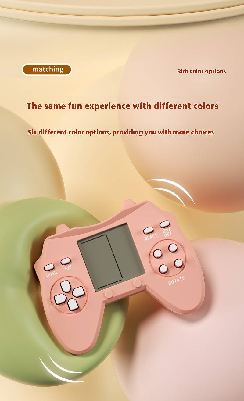Retro Mini Tetris sleutelhanger spelconsole - draagbaar handheld spelapparaat met klassiek puzzelspel, cadeau voor kinderen en volwassenen_voghion.com