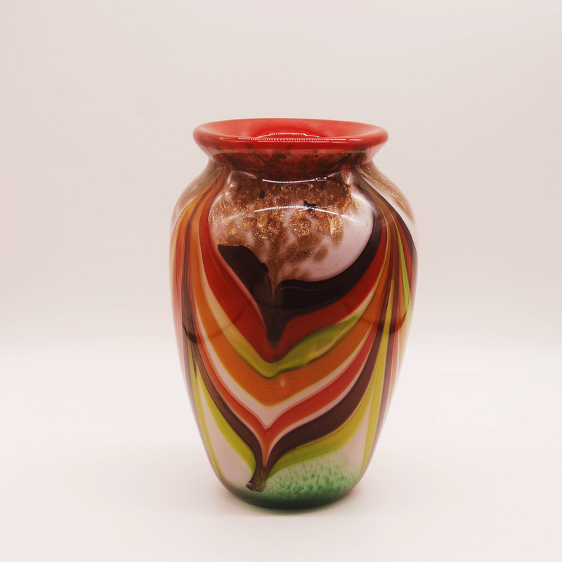 Handcrafted Art Glass Vase, Decorative Cylinder Shape, Modern Style,Good Decor & Gift_voghion.com