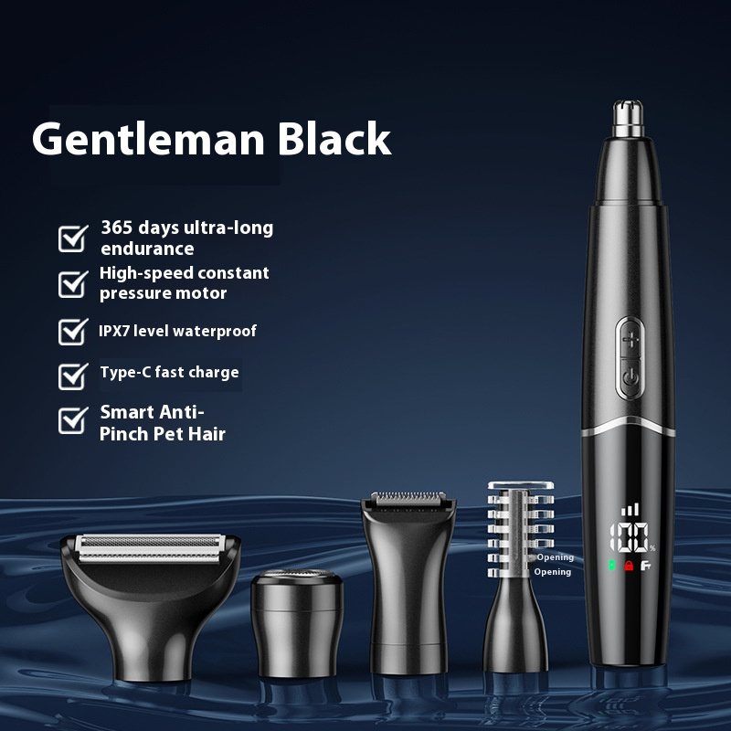 Premium Electric Nose Hair Trimmer With LED Display - Rechargeable & Waterproof - Multi-Functional Grooming Kit For Men & Women_voghion.com