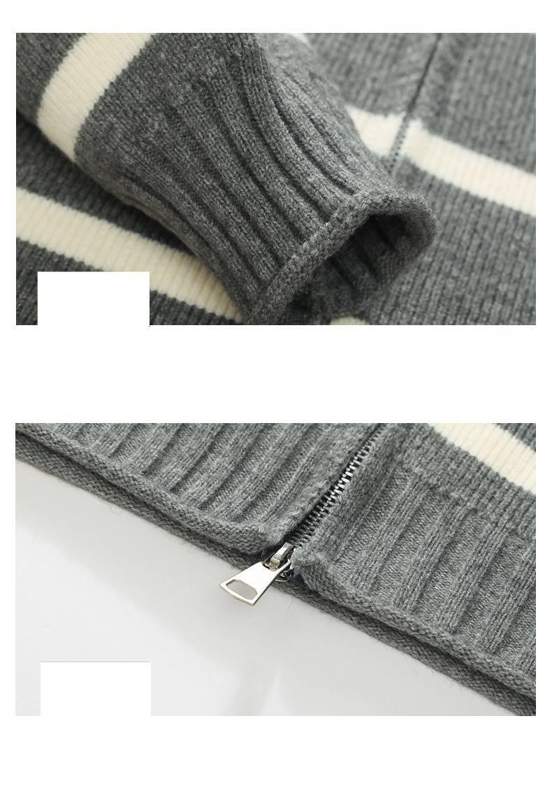 Męski luźny sweter z dzianiny oversize z okrągłym dekoltem, miękki, oddychający materiał, luźny krój na jesień i zimę, szary/czarny/zielony (rozmiary M-4XL)_voghion.com