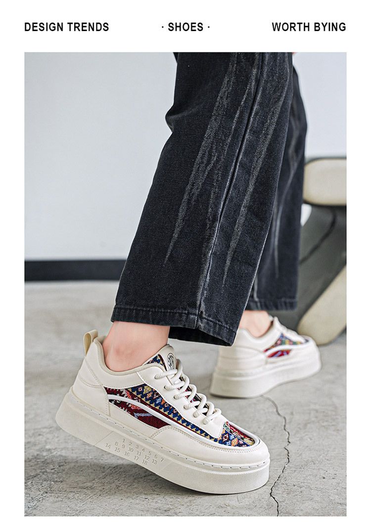 Uudet hengittävät miesten kengät monipuolinen trendikengät niche design alustakengät kangaskengät urheilu rento pienet valkotaulukengät_voghion.com