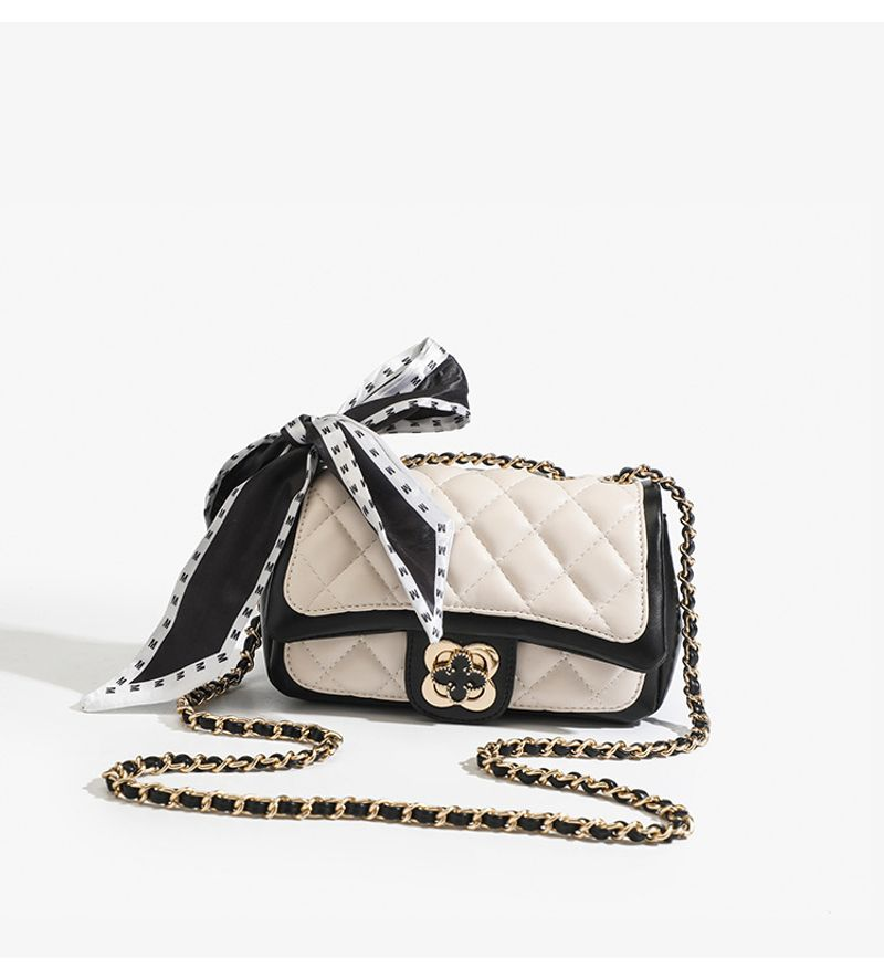 einzelne Schulter kleine quadratische Rhombus Umhängetasche Xiaoxiangfeng Mode Nischenkette Tasche_voghion.com