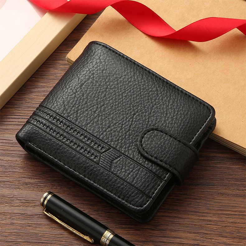 Men's Wallet Card Cases Pu Leather Short Zipper Buckle Wallet Wallet Coin Wallet_voghion.com