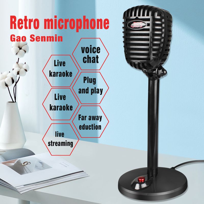 New computer with rotatable USB microphone, driver free voice chat device, video conference microphone_voghion.com