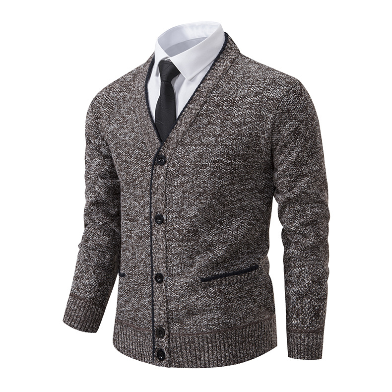 2024 Heren vest met V-hals van pluche en dik, oversized warme top voor heren, sweaterjack_voghion.com