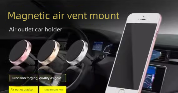 Holder Magnetic Car Air Conditioning Vent Phone Mount Clip-on Universal Suction Cup Type_voghion.com