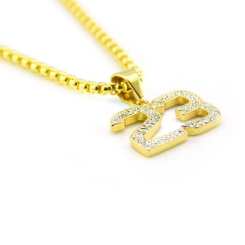 Nuova collana con ciondolo HIPHOP con numero 23 alla moda, venduta bene come accessorio alla moda per uomini e donne_voghion.com