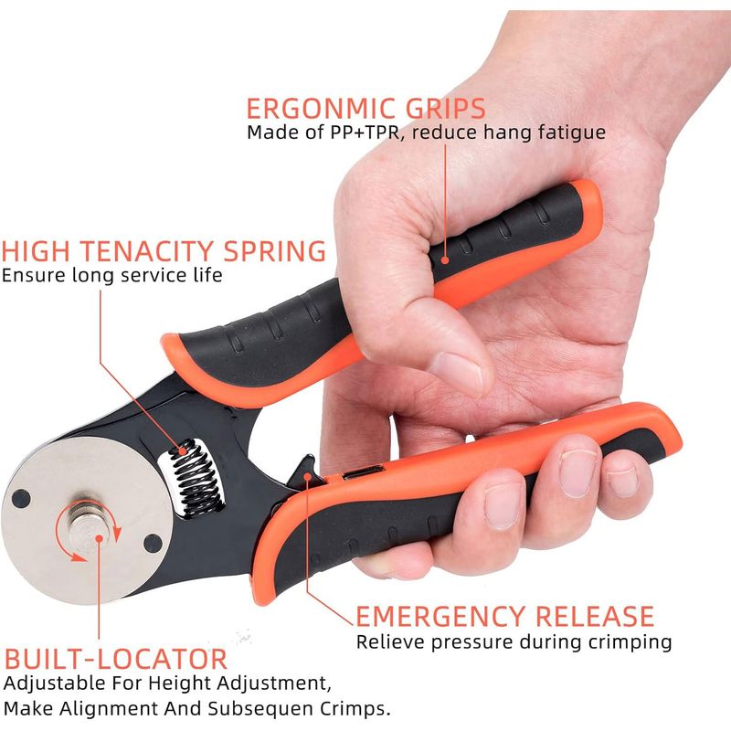 16 Mini Ratchet Crimping For German Terminals 14/16/18 AWG, 4-Way Indent Closed Barrel Crimper, Pin Crimp Connector_voghion.com