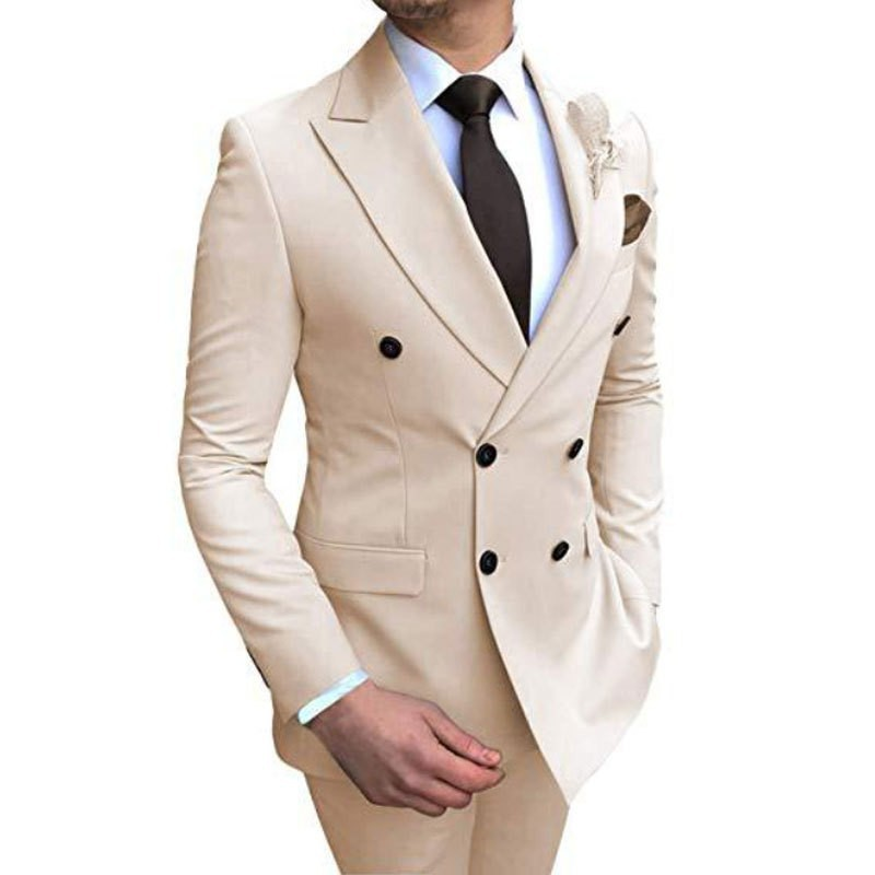 Business Casual Sommer Brudgommens Forloverjakkesæt, Todelt Herrejakkesæt_voghion.com