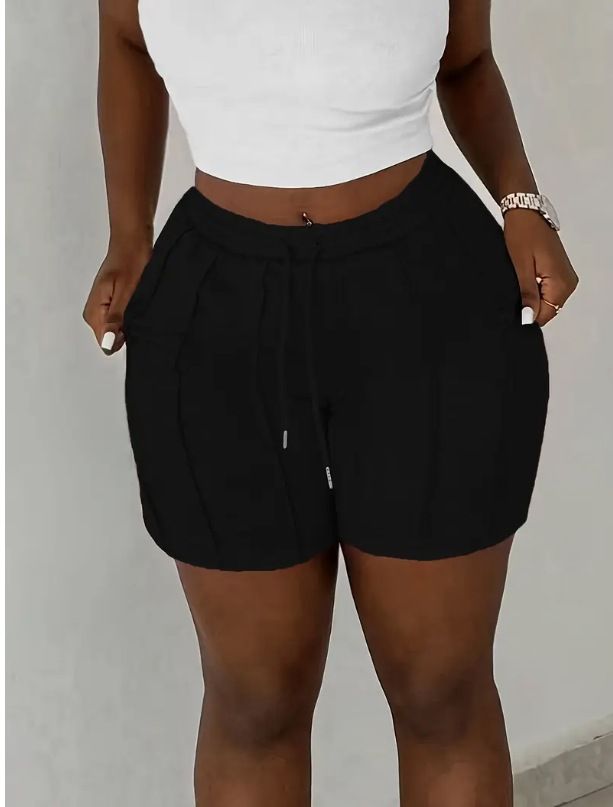 Vêtements pour femmes, loisirs d'été, sports, shorts à plis cure-dents sur le devant, pantalons de cyclisme, pantalons de sport, shorts gris clair_voghion.com