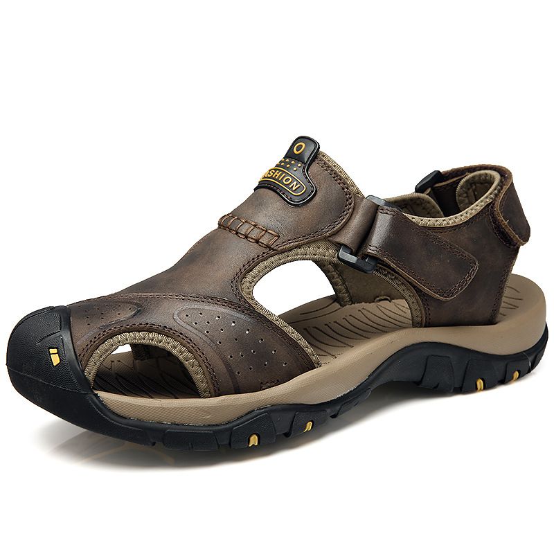 Herrenschuhe Einfach Lässig, Mit Zehenkappe Und Atmungsaktiven Löchern. Outdoor-Wandersandalen Sind Ein Trend Für Männer_voghion.com