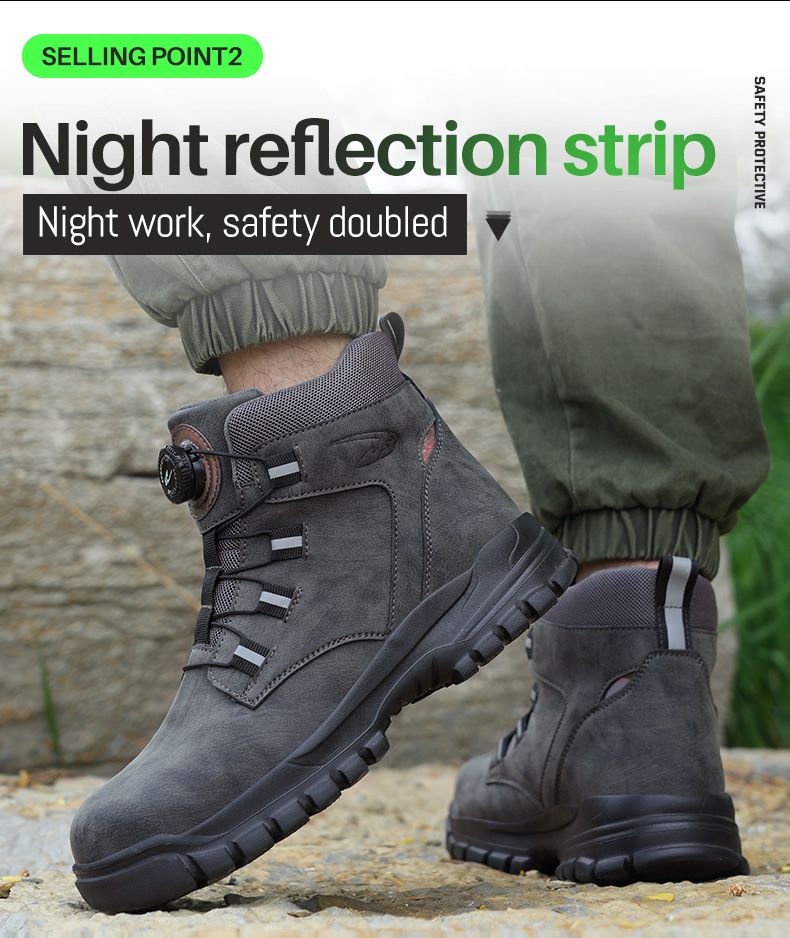 New Fashion 2024 Waterproof Security Work Safety Protective Leather Boots Anti-smash Anti-puncture Industrial Shoes_voghion.com