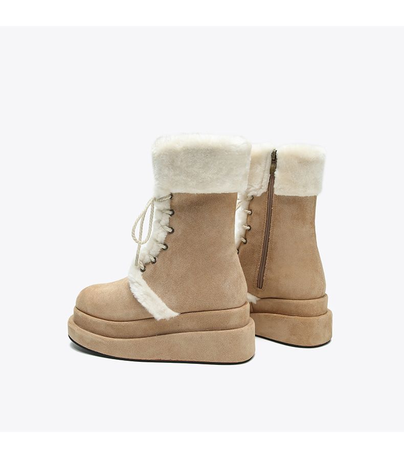 New mid-calf boots with cashmere padded warm shoes retro booster boots_voghion.com