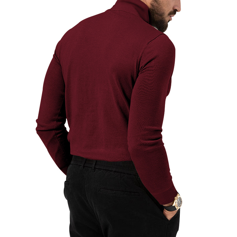 Hochelastischer Rollkragenpullover aus gestricktem Kaschmir für Herren mit dicker, warmer Unterwolle_voghion.com