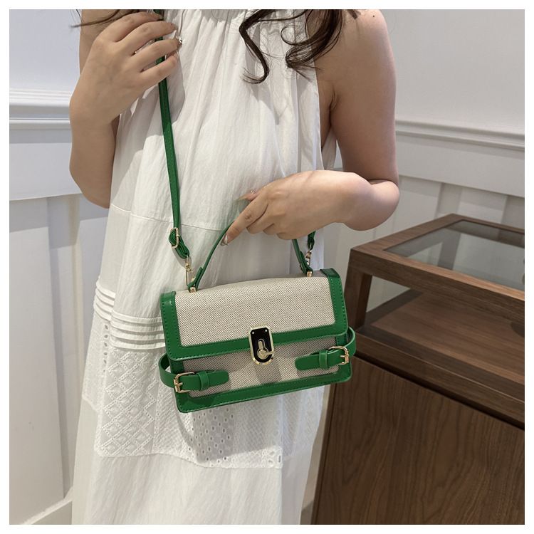 Contrasterende kleur Stijlvolle Ins Hand Held Single Shoulder Crossbody Dames Kleine Vierkante Tas_voghion.com