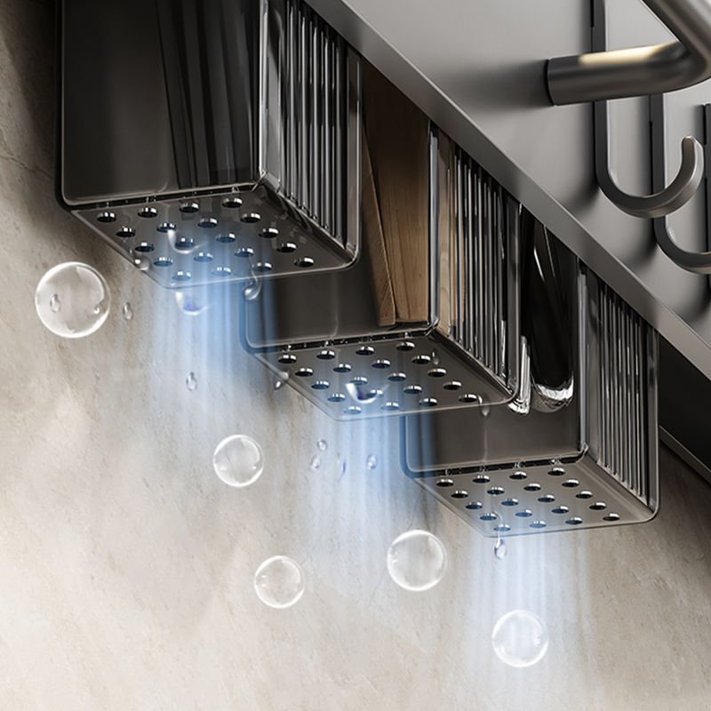 Wandmontierter Küchenmesserhalter mit integriertem Topfdeckelhalter, Essstäbchenhalter und Schneidebrett-Messeraufbewahrung_voghion.com