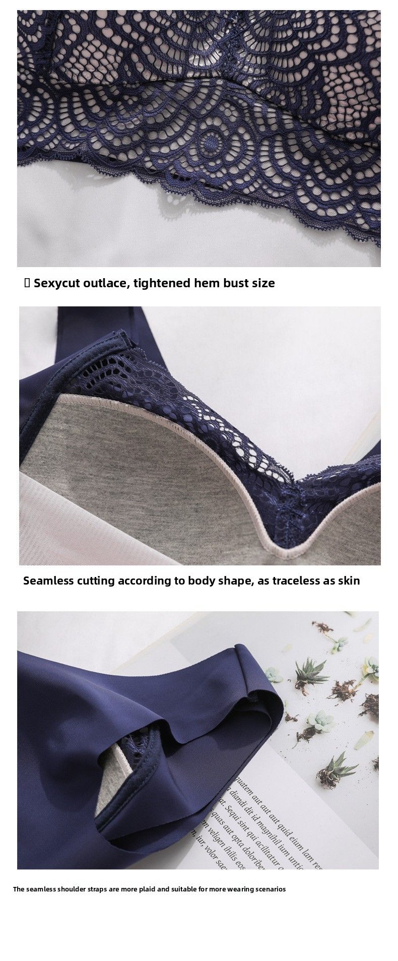 Large Size And Comfortable Choice: Lace Underwire Bra, Vest Style To Assist In Sports And Sleep--52/120D_voghion.com