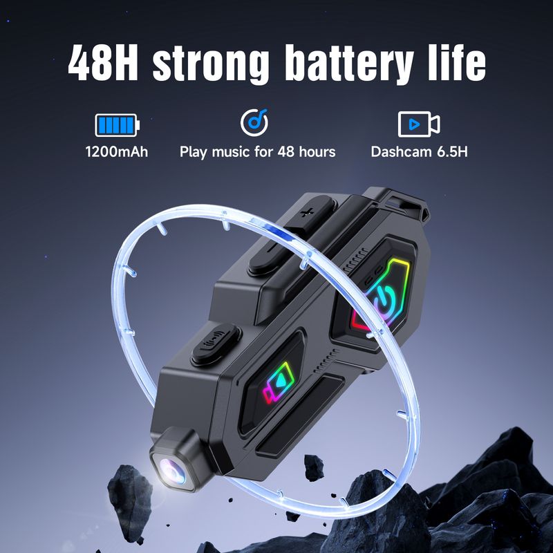 Motorcycle Cycling Helmet Bluetooth Headphones Moto App Video Camera Recording & FM Radio TF Card Recorder Intercom Call Headset_voghion.com