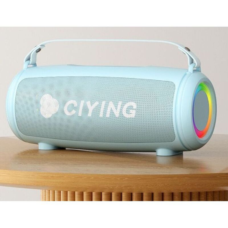Tech-Sense Bluetooth Rechargeable Cool Lighting Car Subwoofer Home Dormitory Microphone Karaoke Speaker_voghion.com