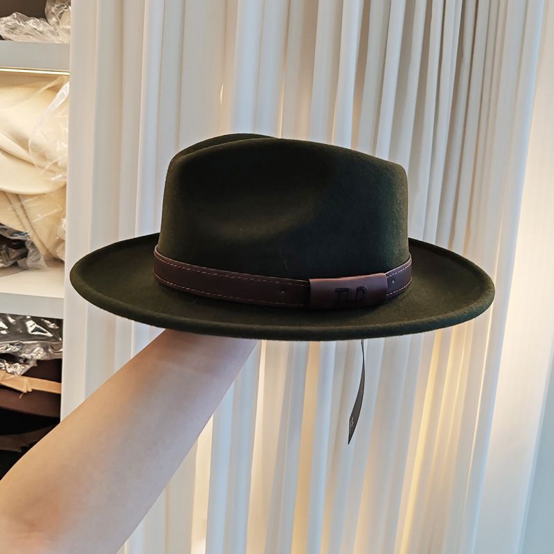 Cappello Fedora in lana da donna: classico stile jazz a tesa larga con design di ispirazione britannica, accessorio di moda versatile per tutte le stagioni e le uscite in città._voghion.com