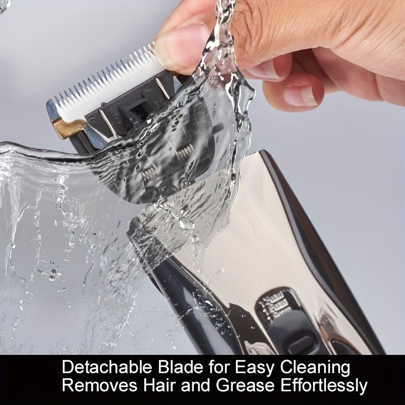 Waterproof Electric Hair Clipper with LED LCD Screen Ideal for Men's Hair Cutting and Grooming, Rechargeable Hair Cutting with Pusher for Precision C_voghion.com