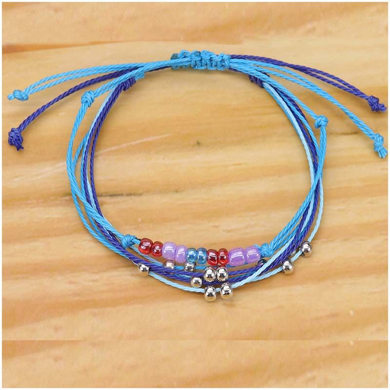 Bohemian Wax Thread Hand-woven 6-wire Beaded Bracelet_voghion.com