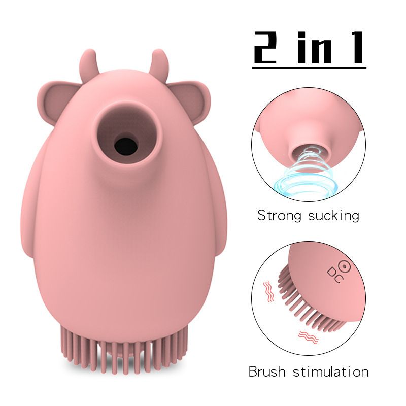 Manno Little Cow Vibrating Egg Rechargeable Female Masturbator Clitoral Sucking Sex Toy_voghion.com