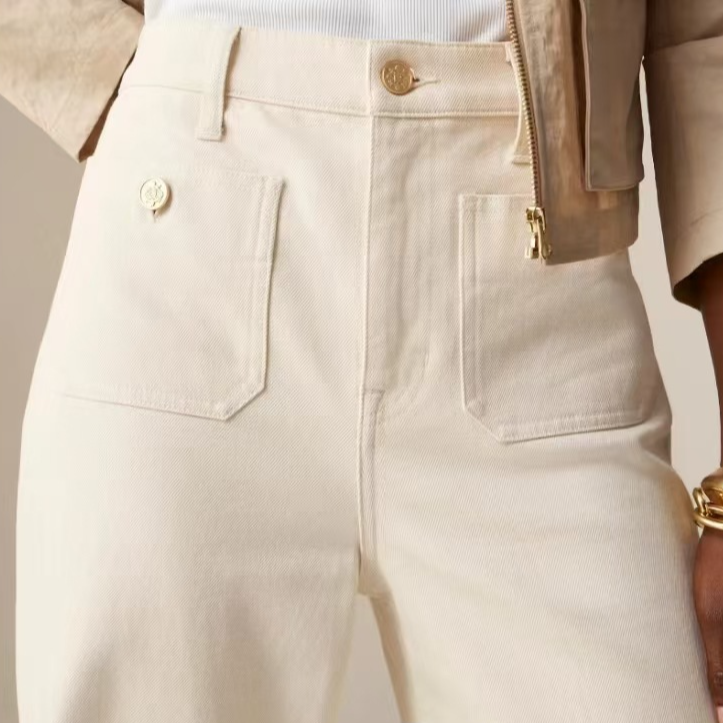 Damenbekleidung Sommer Weites Bein Damen Übergröße Denim Freizeithose Mit Schatten Blau Verwaschen Mehrfarbig_voghion.com