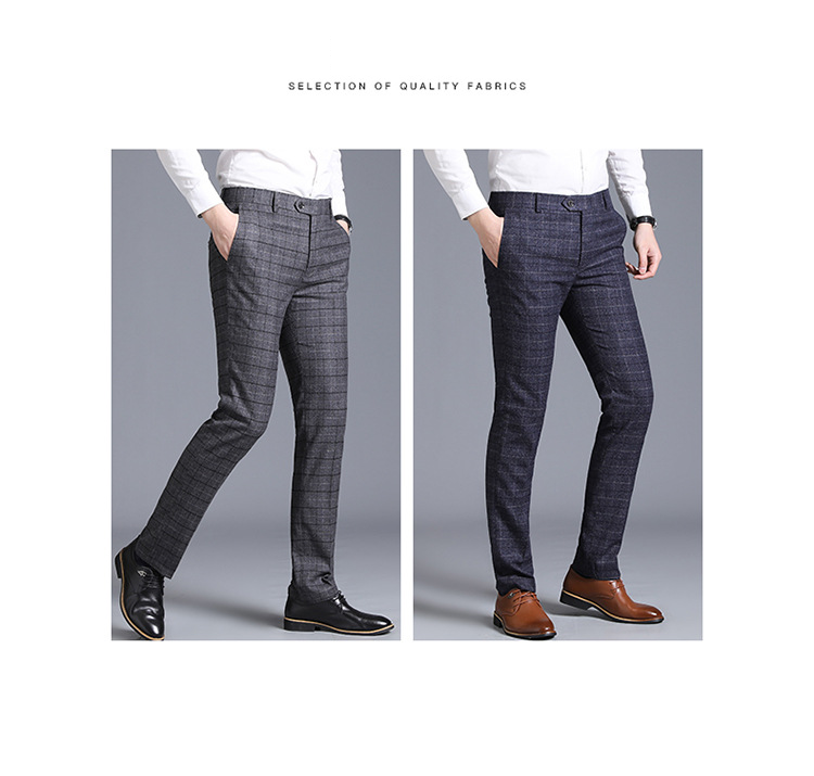 Roupas masculinas da moda, calças xadrez de negócios, terno formal masculino combinando_voghion.com