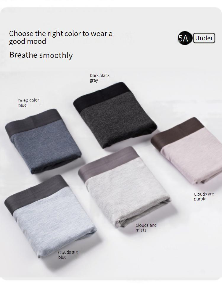 Intimo da uomo, in filato colorato, boxer da uomo senza cuciture in cotone modal, boxer da ragazzo traspiranti e comodi a vita media_voghion.com
