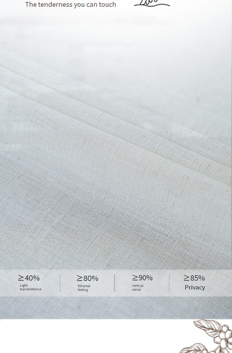 Cortinas de borlas de algodão e linho, cortina branca lisa, cortina divisória para quarto e cozinha, cortina para janela de varanda, cortina curta com semi-sombreamento_voghion.com