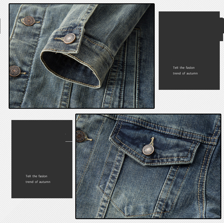Conjunto de jaqueta e calça jeans clássica lavada masculina - ajuste confortável e elástico, roupa casual para todas as estações para o estilo do dia a dia_voghion.com