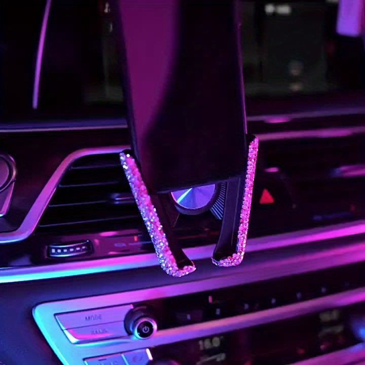 1 nuovo supporto per telefono da auto con diamante artificiale, supporto per telefono da auto, simpatico supporto per presa d'aria a doppia funzione, supporto per presa d'aria da auto_voghion.com