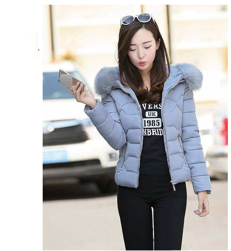 Women's Winter Short Puffer Jacket With Faux Fur Hood, Slim Fit Quilted Coat In 5 Colors (M-XXXL) – Sweet & Warm Korean Style_voghion.com