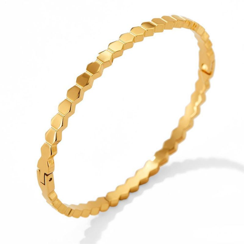 Zapestnica iz pozlačenega cirkona iz nerjavečega jekla Instagram Wind Titanium Hexagram Star Buckle_voghion.com