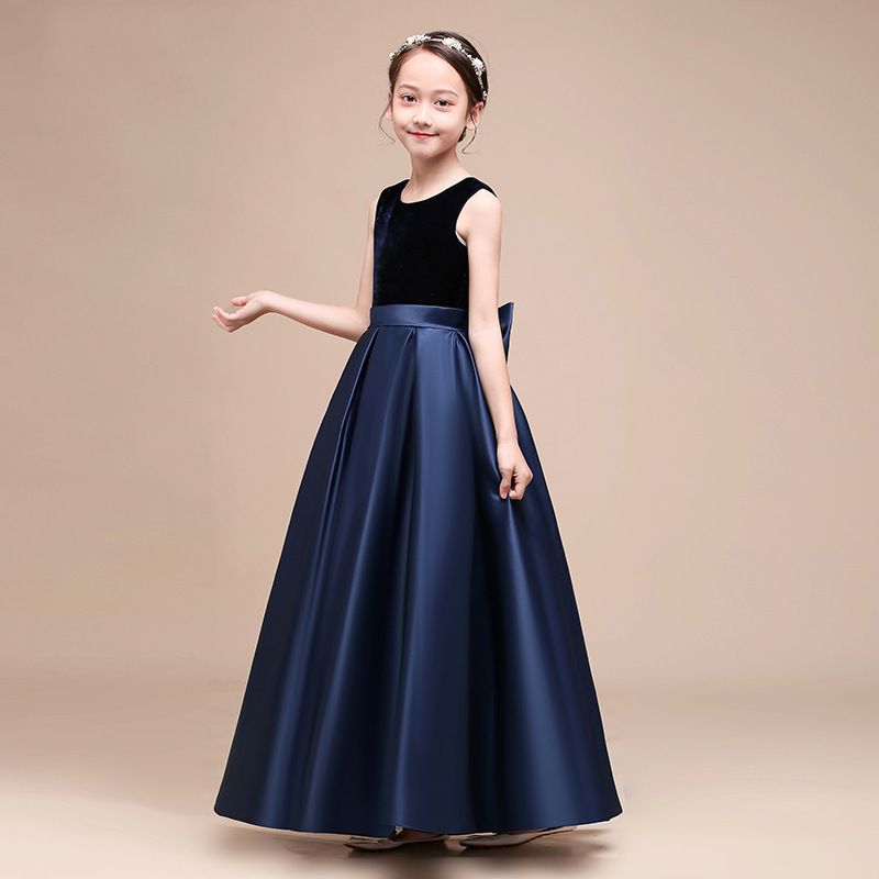 Kinderkleidung Sommer Neu Kleine Und Mittlere Dunkelgrüne Violine Chor Kleid Mädchen Klavier Auftritt Kleid_voghion.com