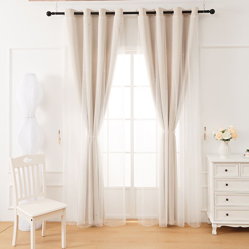 Transparante en semi-verduisterende kantgordijnen met gradiëntontwerp - Moderne Scandinavische raamgordijnen voor woonkamer, slaapkamer, keuken - Polyesterstof_voghion.com