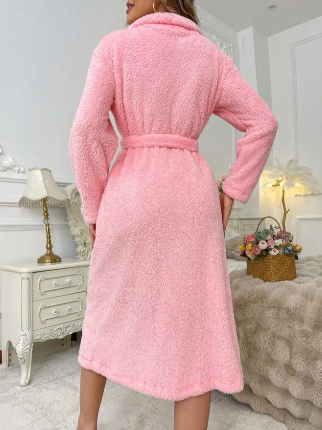 Women's Long Autumn And Winter Simple And Comfortable Bathrobe Thickened Nightgown_voghion.com