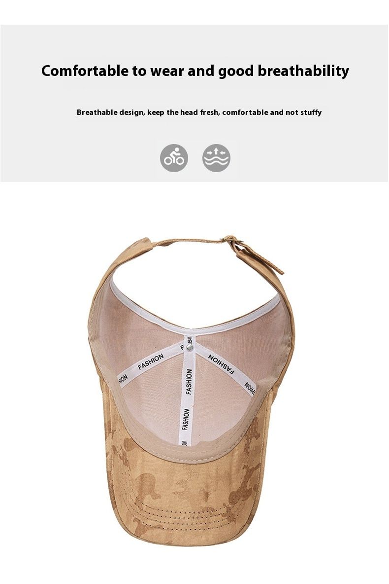 Nuovo cappello da baseball mimetico da donna con fodera in Oxford di alta qualità personalizzata, parte superiore semi-aerea, possibilità di legare la coda di cavallo, cappello con lingua d'anatra_voghion.com