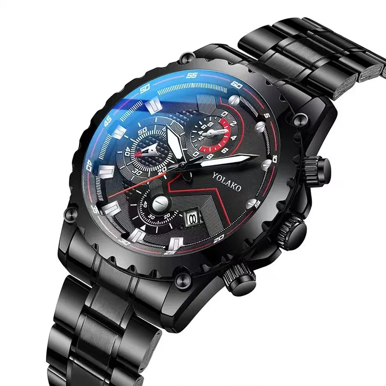 Hot selling item, high-end calendar watch, personalized live streaming, good product, men's steel band watch_voghion.com
