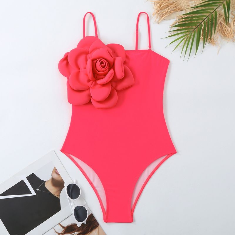 Neu Einteiliges Mode Sexy Badeanzug Für Frauen Dünne Große Blume Badeanzug Set Nylon_voghion.com