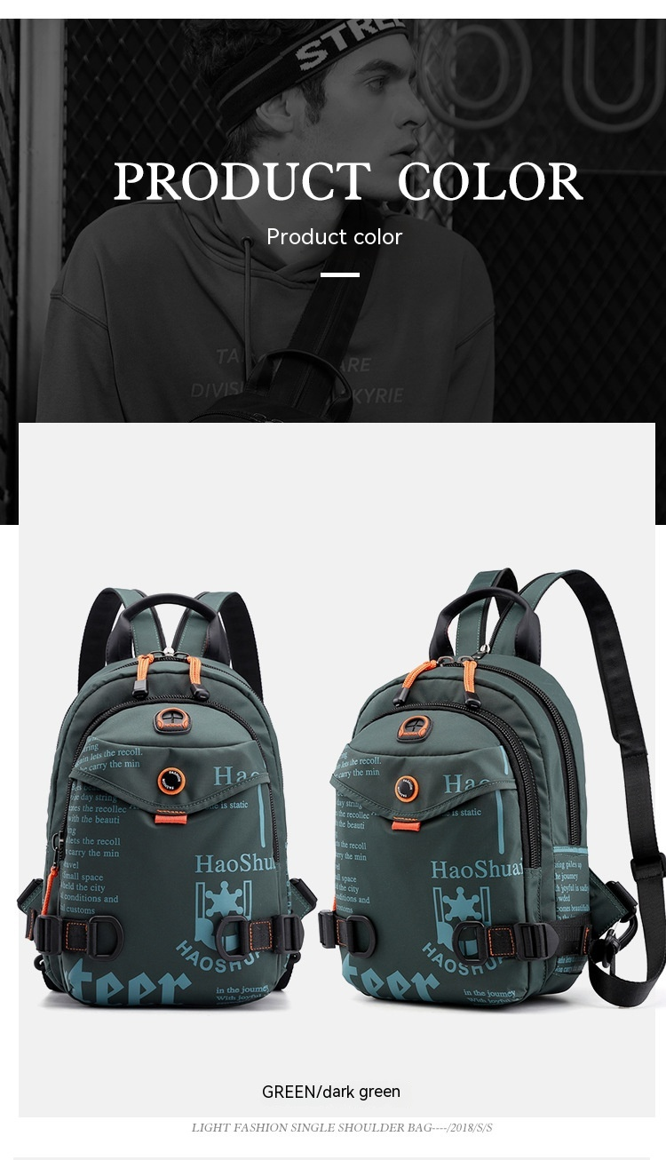 Nueva mochila informal versátil para exteriores para hombre, multifuncional, de moda, de nailon impermeable, bandolera de un solo hombro._voghion.com