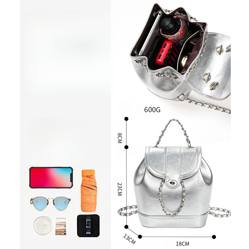 Mode Mini Kette Leder frauen Outdoor Wasserdicht Rucksack 2025 Herbst/Winter Neue Rucksack_voghion.com
