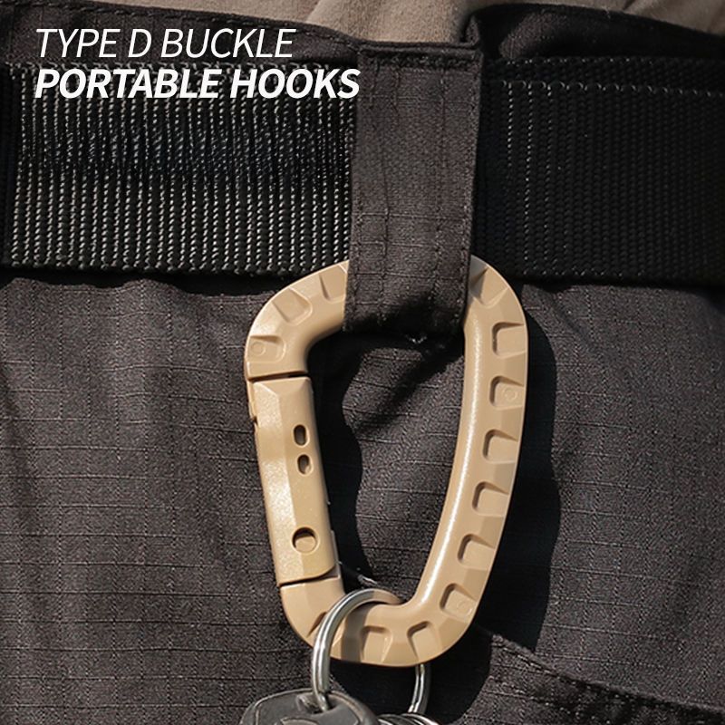 ITW Lightwight Mdium Tactical Outdoor Carabinr Climbing Bag Extrnal Plastic Stl Quick Hook Kychain D-shapd_voghion.com