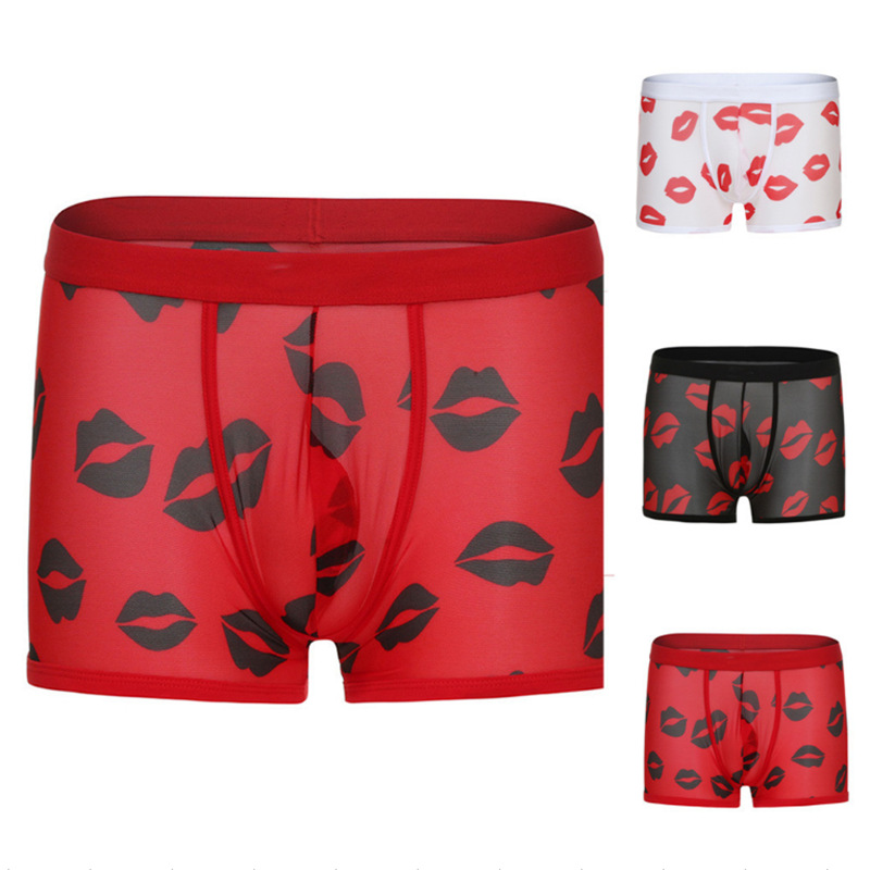 Calzoncillos de hombre Manview para mujer, calzoncillos tipo bóxer con labio rojo caliente y elevación de cadera, calzoncillos para hombre_voghion.com