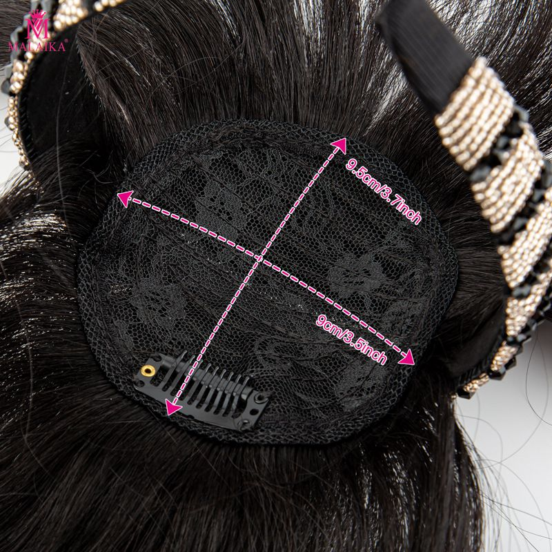 Topper per capelli umani con frangia da donna Clip in frangia con fascia per capelli dritta per chignon di capelli diradati_voghion.com