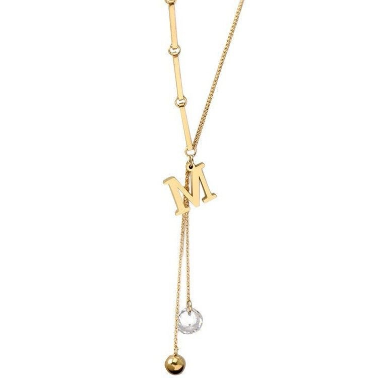 Stal nierdzewna Nowa moda Fine Jewelry Eleganckie seksowne M Cyrkonowe frędzle Charms Choker łańcuszek Naszyjniki i wisiorki dla kobiet_voghion.com
