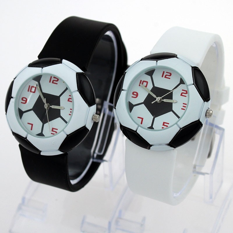3D Football Cartoon Children Watch For Girls Rubber Kids Watches Boys Silicone Strap Analog WristWatch_voghion.com