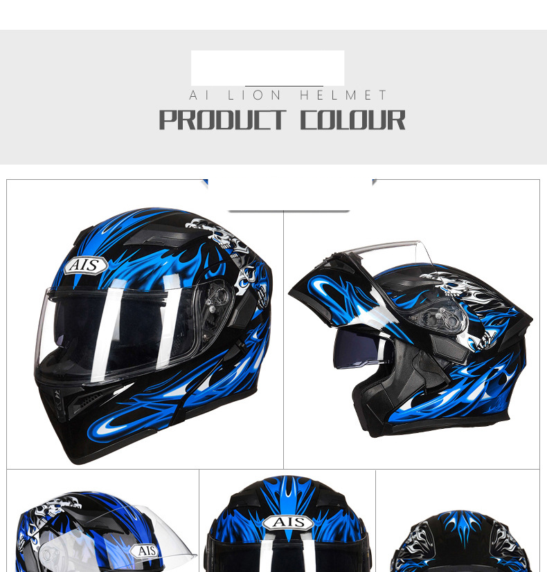 Casco da moto per uomo e donna Casco integrale Ai Lion Casco scoperto Bluetooth Casco invernale per auto elettrica_voghion.com